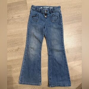 Denim Heart Accent Flare Jeans